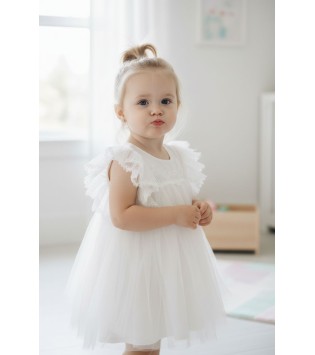 Abel & Lula Φόρεμα Τούλι Δαντέλα Λευκό