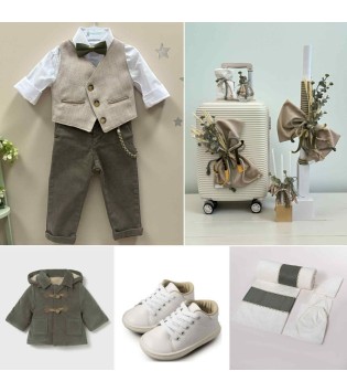 Πακέτο Βάπτισης Ευκάλυπτος & Χρυσό Μονόγραμμα Πακέτο Βάπτισης Ευκάλυπτος & Χρυσό Μονόγραμμα