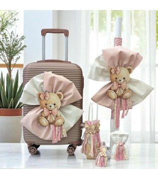 Σετ Βάπτισης Αρκουδάκι Ροζ Σετ Βάπτισης Αρκουδάκι Ροζ