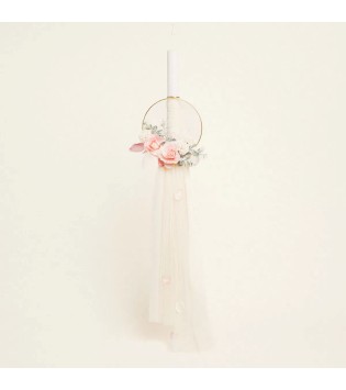 Λαμπάδα Βάπτισης Μονόχρωμο Premium Σομόν Λαμπάδα Βάπτισης Μονόχρωμο Premium Σομόν