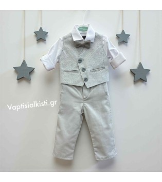 VaptisiAlkisti Σετ Γκρι Ανοιχτό VA-25644 VaptisiAlkisti Σετ Γκρι Ανοιχτό VA-25644