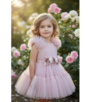 Φόρεμα Με Τούλι Dusty Pink