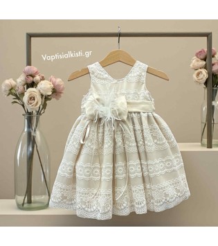 Vaptisialkisti Φόρεμα Δαντέλα & Σατέν Μπεζ VA-251156 Vaptisialkisti Φόρεμα Δαντέλα & Σατέν Μπεζ VA-251156