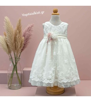 Vaptisialkisti Φόρεμα Δαντέλα & Σατέν Ζώνη Vaptisialkisti Φόρεμα Δαντέλα & Σατέν Ζώνη