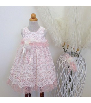 Vaptisialkisti Φόρεμα Δαντέλα Dusty Pink VA-7465