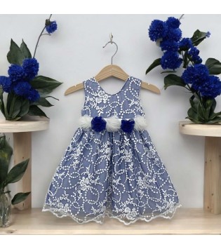 Vaptisialkisti Φόρεμα Δαντέλα Jasmine Royal Blue Vaptisialkisti Φόρεμα Δαντέλα Jasmine Royal Blue