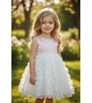 Vaptisialkisti Φόρεμα Δαντέλα Τρισδιάστατα Λουλούδια Vaptisialkisti Φόρεμα Δαντέλα Τρισδιάστατα Λουλούδια