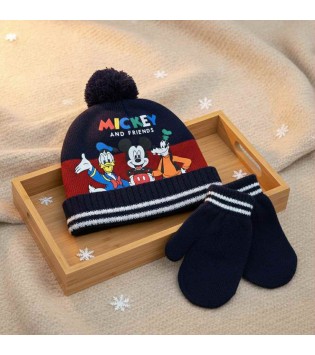 Βρεφικό Σετ Σκουφάκι-Γάντια Mickey Βρεφικό Σετ Σκουφάκι-Γάντια Mickey