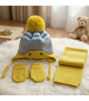 Βρεφικό Σετ Σκουφάκι-Γάντια-Κασκόλ Βρεφικό Σετ Σκουφάκι-Γάντια-Κασκόλ