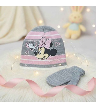 Σετ Σκουφάκι-Γάντια Minnie Γκρι Σετ Σκουφάκι-Γάντια Minnie Γκρι