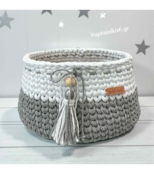 Χειροποίητο Καλαθάκι Καλλυντικών Γκρι Χειροποίητο Καλαθάκι Καλλυντικών Γκρι