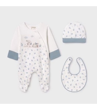 Mayoral Βρεφικό Σετ 3 Τεμαχίων Γαλάζιο Mayoral Βρεφικό Σετ 3 Τεμαχίων Γαλάζιο