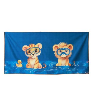 Πετσέτα Παραλίας Microfiber Safari Fun Blue Πετσέτα Παραλίας Microfiber Safari Fun Blue