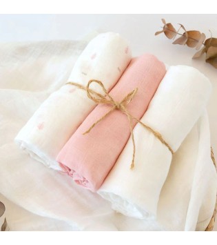 Μουσελίνα Bamboo Petit Pink 70x70εκ. Σετ 3τμχ. Μουσελίνα Bamboo Petit Pink 70x70εκ. Σετ 3τμχ.