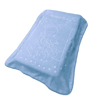 Κουβέρτα Βελουτέ Πολυτελείας Bebe Sweet Bear Σιέλ