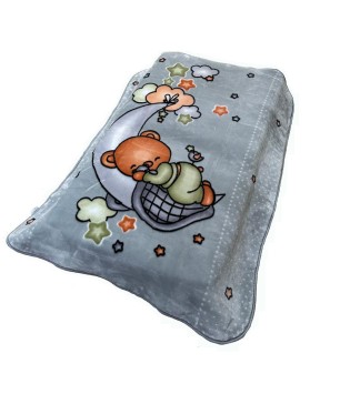 Κουβέρτα Βελουτέ Πολυτελείας Crescent Moon Light Grey