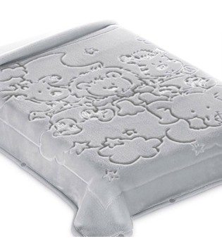 Κουβέρτα Βελουτέ Υπνόσακος Γκρι Ανάγλυφο Σχέδιο