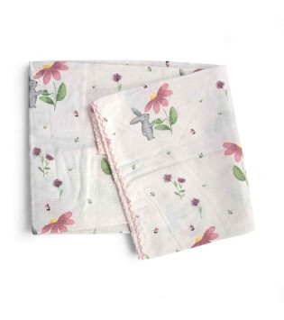 Πάνα Μουσελίνα 80x90cm Λαγουδάκι Ροζ Πάνα Μουσελίνα 80x90cm Λαγουδάκι Ροζ