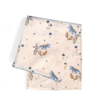 Πάνα Μουσελίνα 80x90cm Λαγουδάκι Σιέλ Πάνα Μουσελίνα 80x90cm Λαγουδάκι Σιέλ