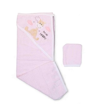 Κάπα Μπουρνούζι Με Κουκούλα Και Γάντι Μπάνιου Happy Κάπα Μπουρνούζι Με Κουκούλα Και Γάντι Μπάνιου Happy