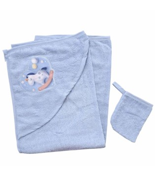 Κάπα Μπουρνούζι Με Κουκούλα Και Γάντι Μπάνιου Αλογάκι Σιέλ Κάπα Μπουρνούζι Με Κουκούλα Και Γάντι Μπάνιου Αλογάκι Σιέλ