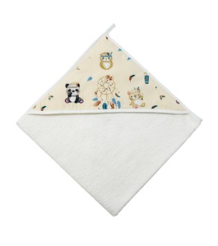 Βρεφική Πετσέτα Με Κουκούλα Boho Εκρού Βρεφική Πετσέτα Με Κουκούλα Boho Εκρού
