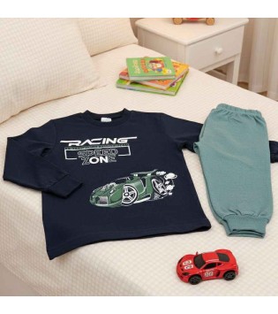 Pretty Baby Πυζάμα Χειμερινή Τύπωμα Racing