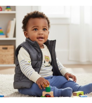 Βρεφικό Σετ Φόρμας Με Αμάνικο Μπουφάν Grey Βρεφικό Σετ Φόρμας Με Αμάνικο Μπουφάν Grey