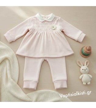 Βρεφικό Σετ Βελουτέ Ροζ