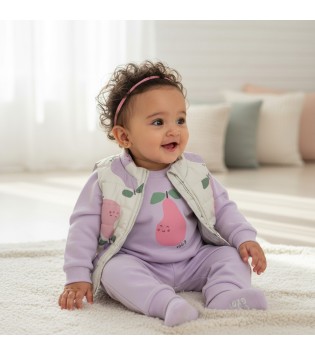 Βρεφικό Σετ Φόρμας Με Αμάνικο Μπουφάν Purple