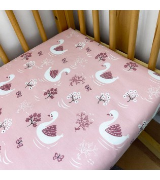 Σεντόνι Λίκνου Swan Ροζ Σεντόνι Λίκνου Swan Ροζ