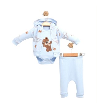 Βρεφικό Σετ 3 Τμχ Bears Σιέλ Βρεφικό Σετ 3 Τμχ Bears Σιέλ