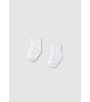 Mayoral Σετ 2 Καλτσάκια Αμπιγιέ Λευκά Mayoral Σετ 2 Καλτσάκια Αμπιγιέ Λευκά