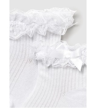 Mayoral Βρεφικά Καλτσάκια Αμπιγιέ Λευκά Mayoral Βρεφικά Καλτσάκια Αμπιγιέ Λευκά