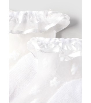 Mayoral Βρεφικά Καλτσάκια Λουλούδια Λευκά Mayoral Βρεφικά Καλτσάκια Λουλούδια Λευκά